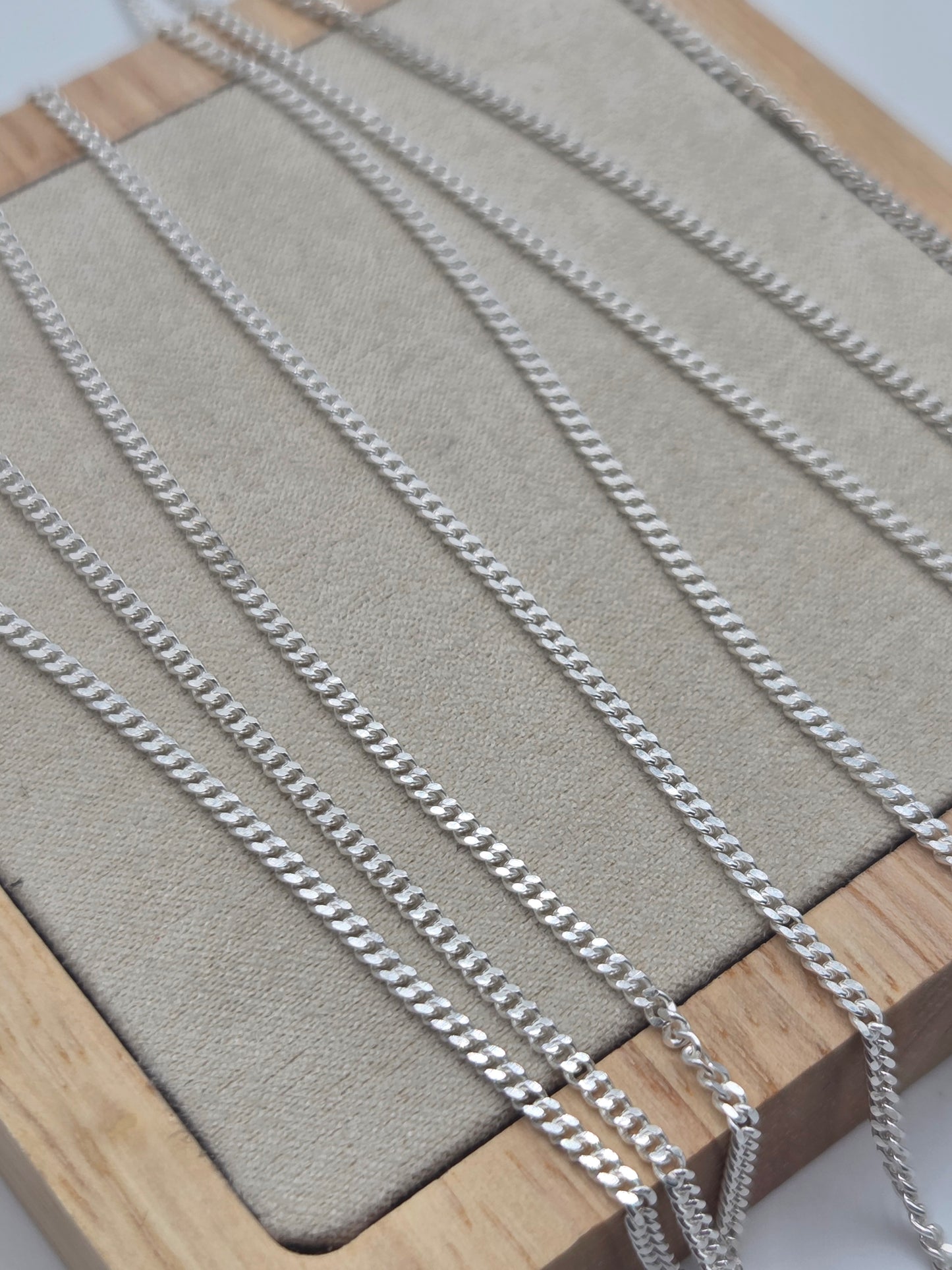 Flat Curb Chain 2mm 925 Sterling Silver - Permanent Jewellery - Uk Supplier