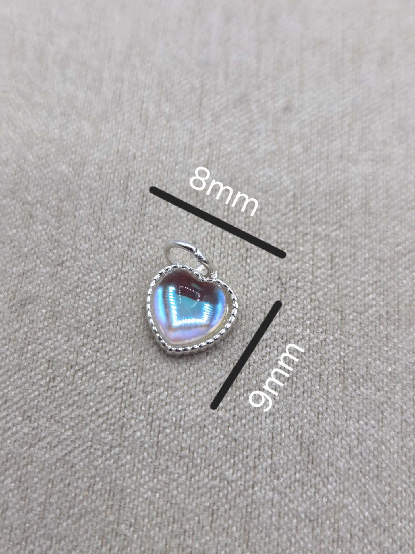 Moonstone, Permanent Jewellery, Sterling Silver, Charm