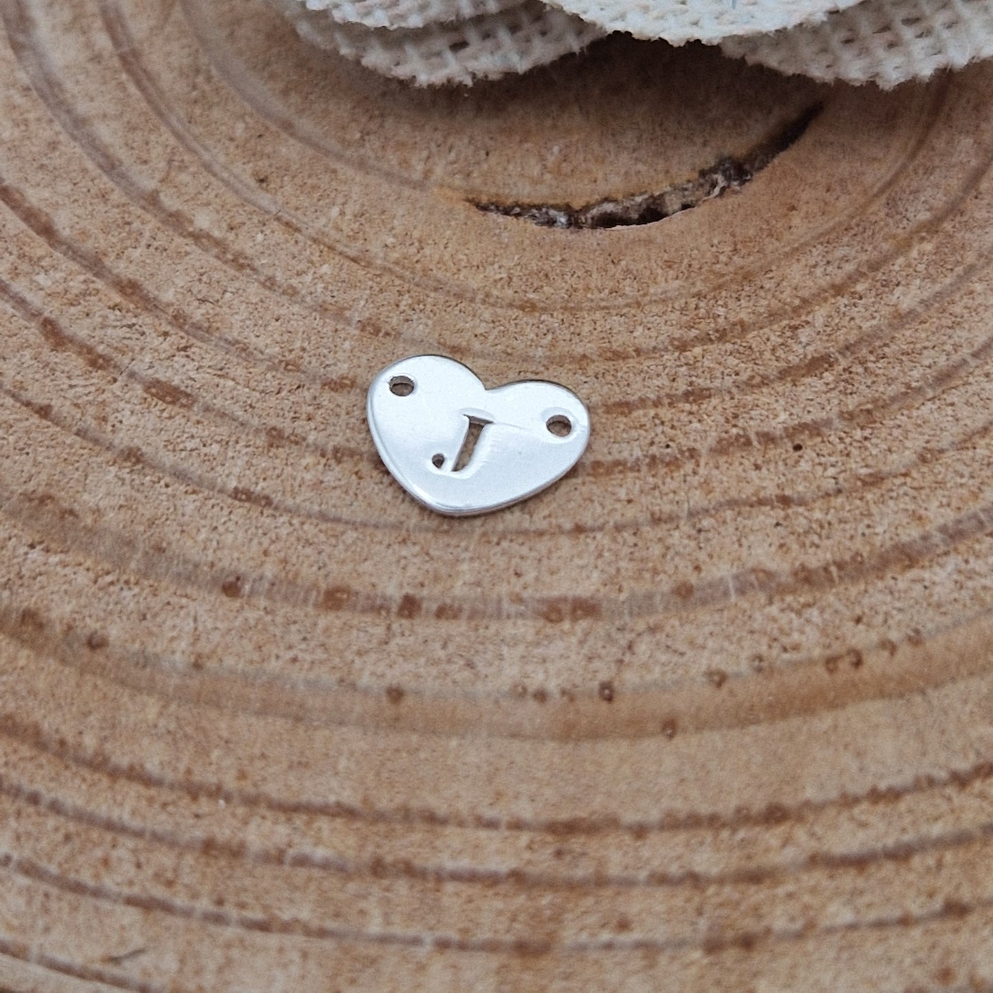 Permanent Jewellery. Alphabet heart shape Connectors. Available in 14kt Gold Filled and 925 Sterling Silver
