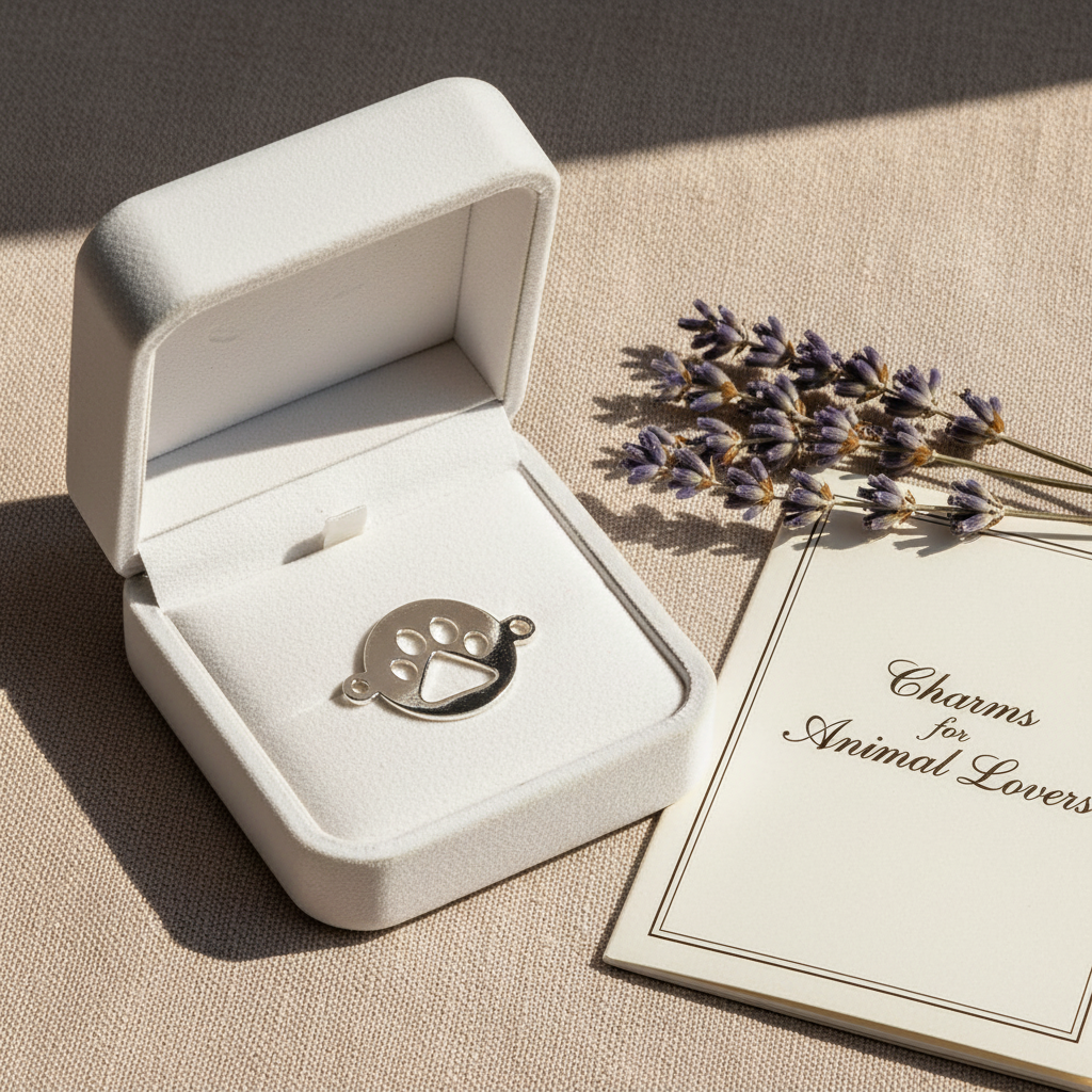 Paw Print Disk Connector 14kt Gold Filled & Sterling Silver