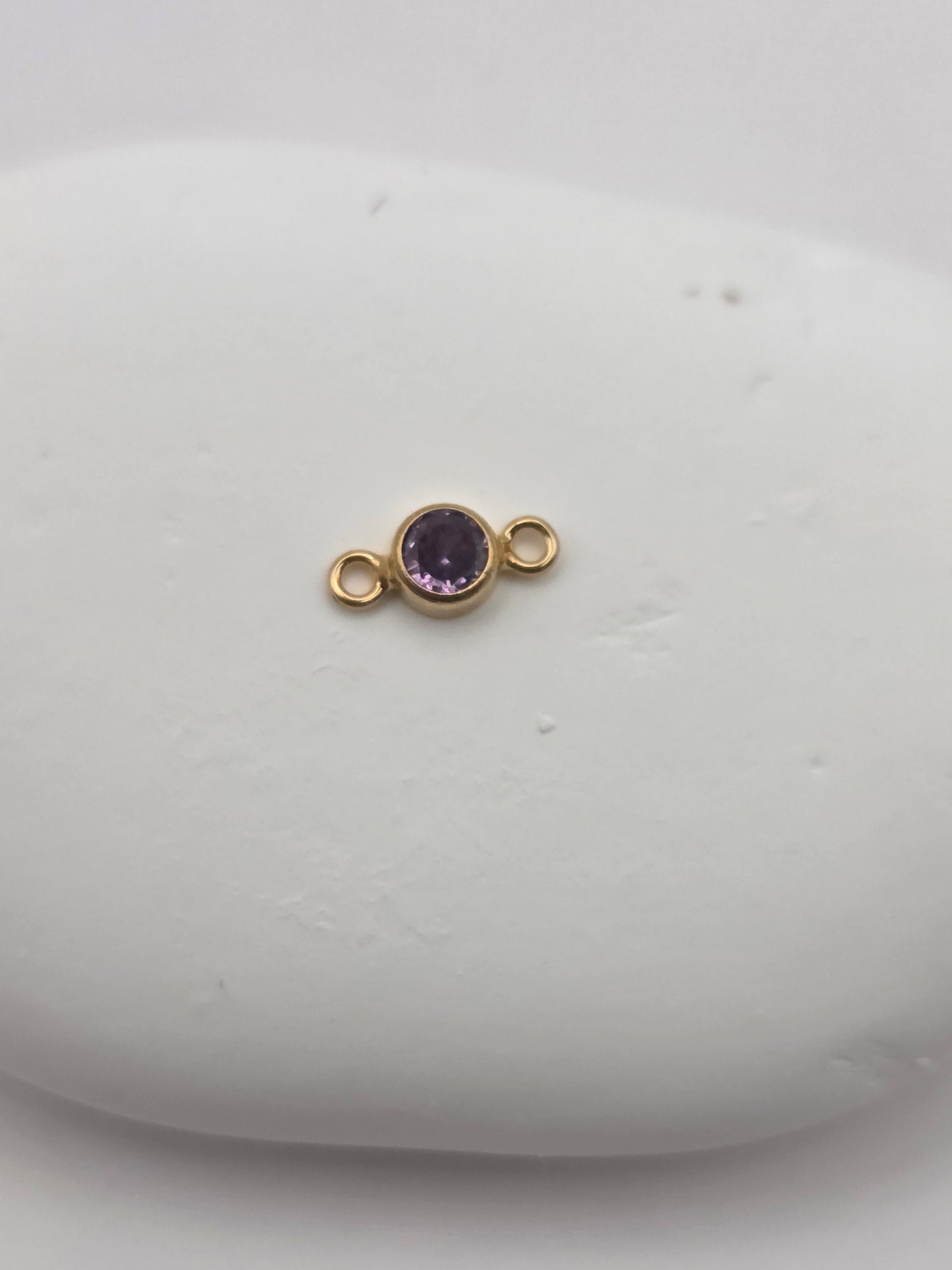 4mm Round Birthstone Connector Charm 14 kt Gold Filled & 925 Sterling Silver