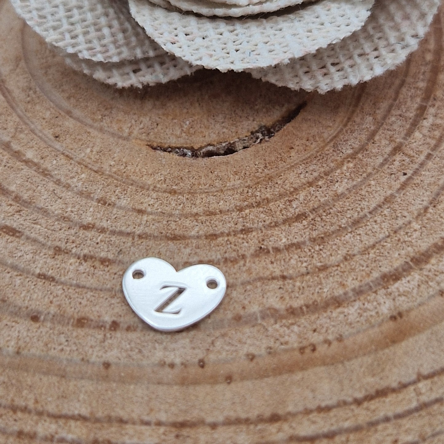 Permanent Jewellery. Alphabet heart shape Connectors. Available in 14kt Gold Filled and 925 Sterling Silver