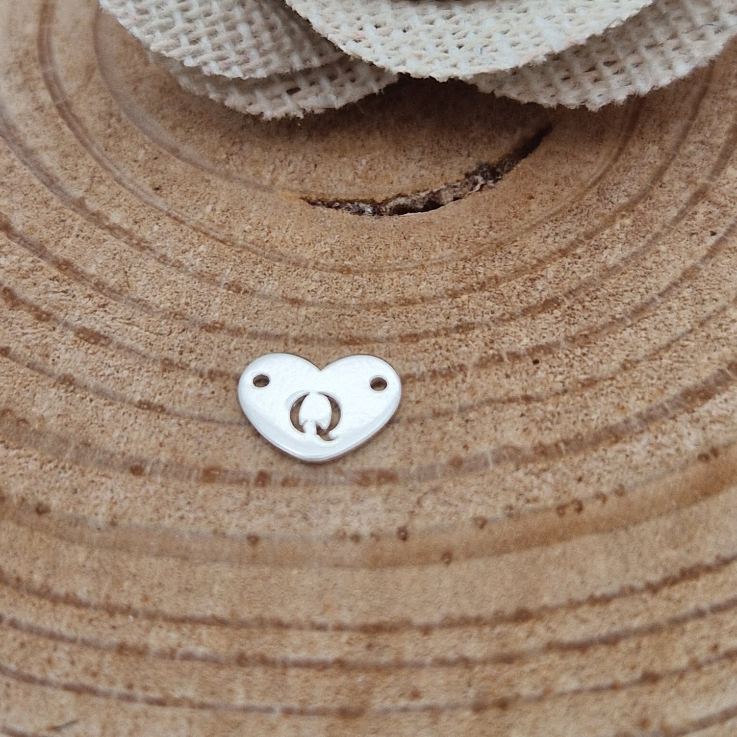 Permanent Jewellery. Alphabet heart shape Connectors. Available in 14kt Gold Filled and 925 Sterling Silver