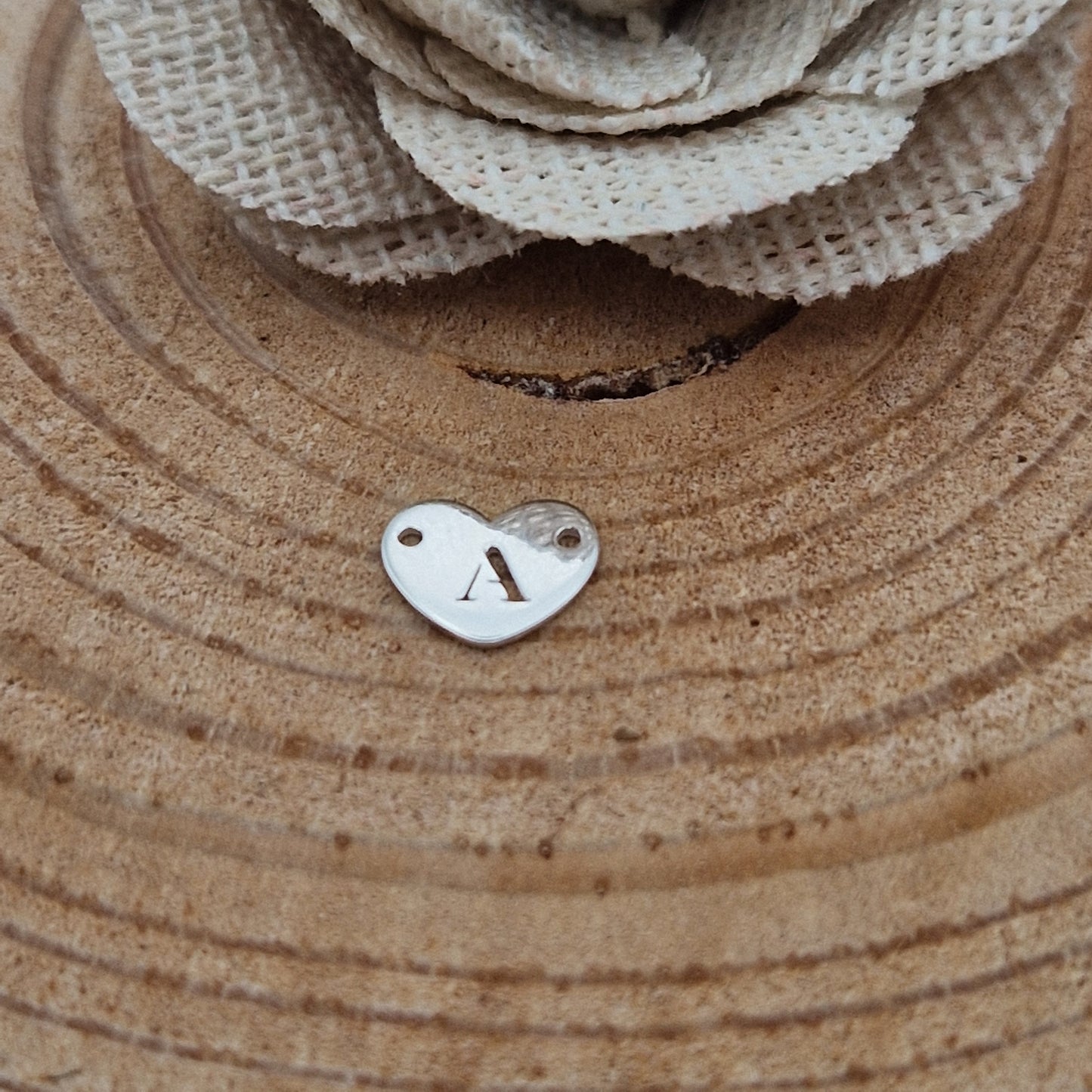 Permanent Jewellery. Alphabet heart shape Connectors. Available in 14kt Gold Filled and 925 Sterling Silver