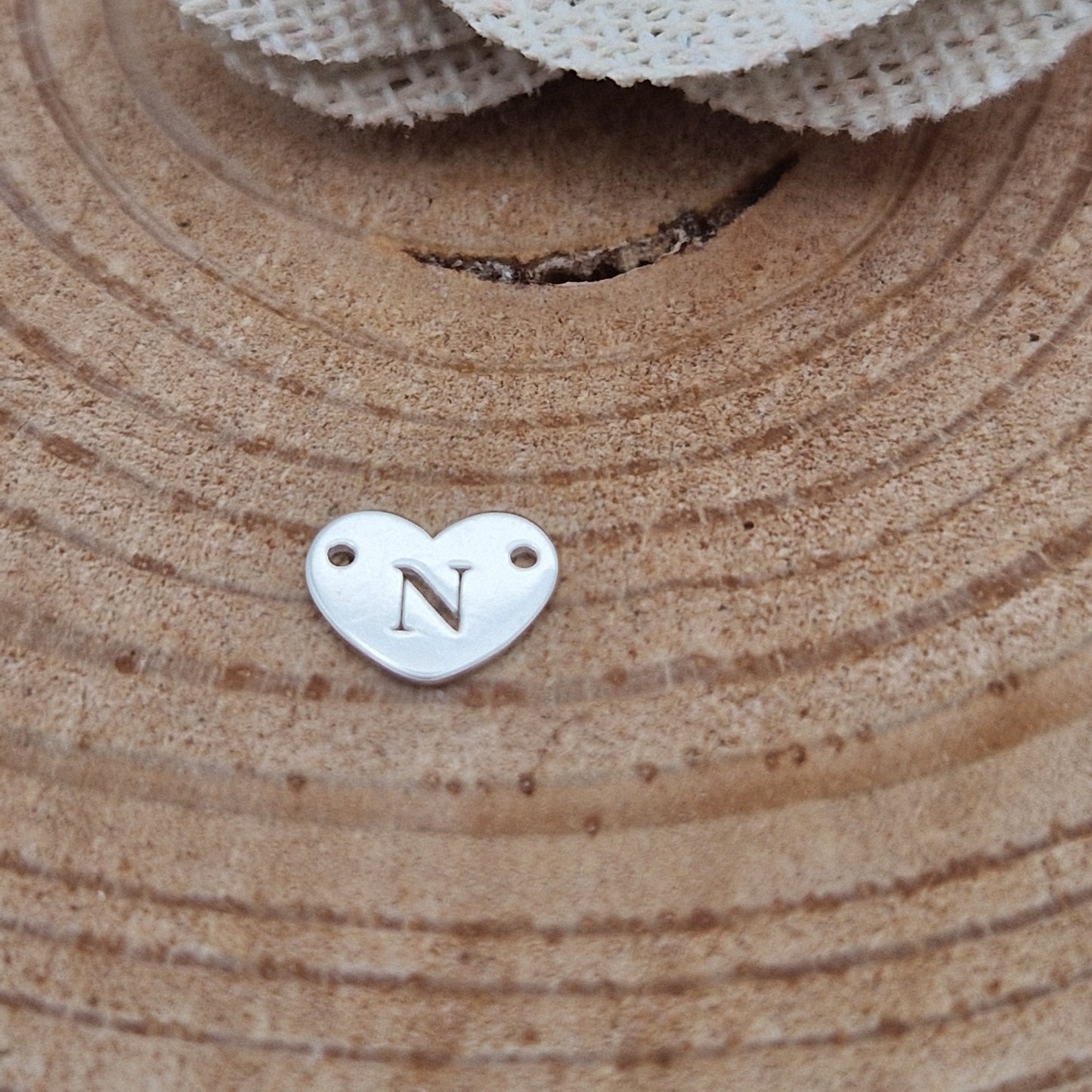 Permanent Jewellery. Alphabet heart shape Connectors. Available in 14kt Gold Filled and 925 Sterling Silver