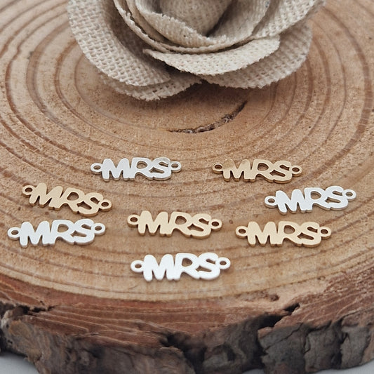 Permenant Jewellery Mrs Connector Charm, 14kt Gold Filled and 25 Sterling Silver. Permanent Jewellery Supplies 14kt Gold Filled & Sterling Silver, Charms Chains & Connectors. Great for all Permanent Jewellery Artists