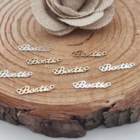 Permenant Jewellery Bestie Connector Charm, 14kt Gold Filled and 25 Sterling Silver