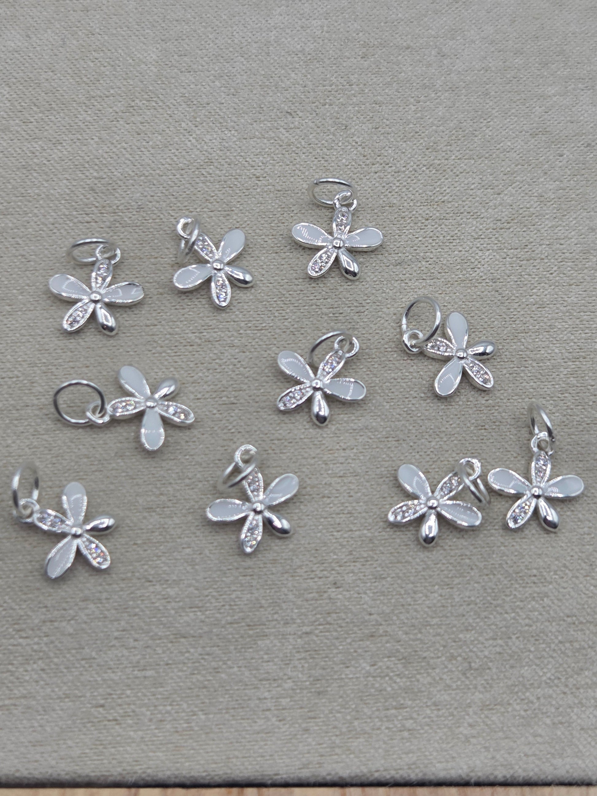 925 Sterling Silver Flower, Charm, Permanent Jewellery Uk supplier