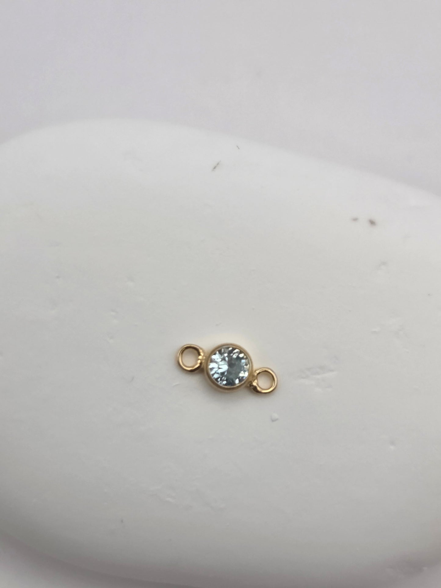 4mm Round Birthstone Connector Charm 14 kt Gold Filled & 925 Sterling Silver