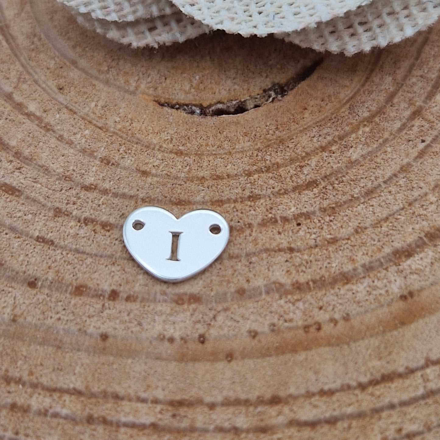 Permanent Jewellery. Alphabet heart shape Connectors. Available in 14kt Gold Filled and 925 Sterling Silver