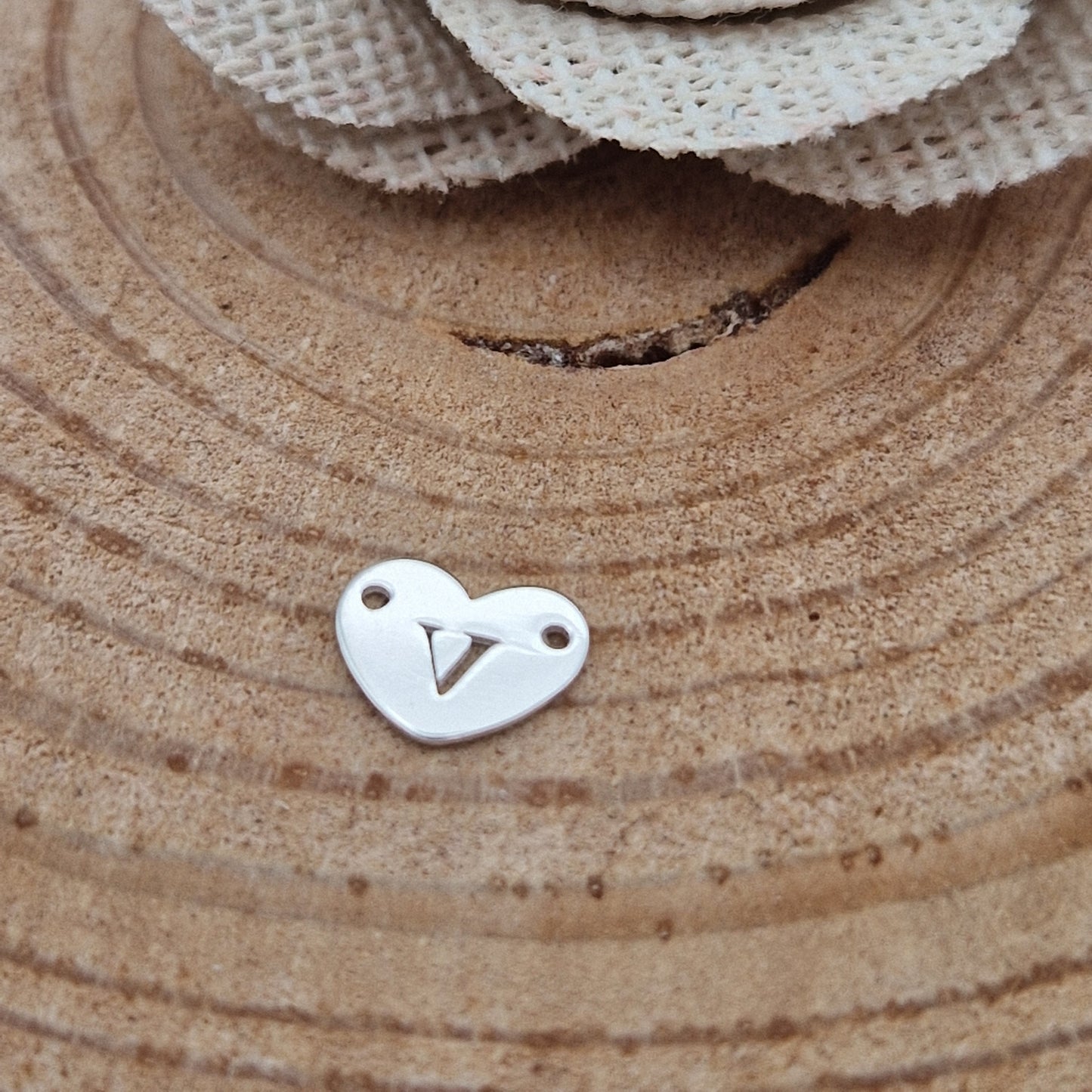 Permanent Jewellery. Alphabet heart shape Connectors. Available in 14kt Gold Filled and 925 Sterling Silver