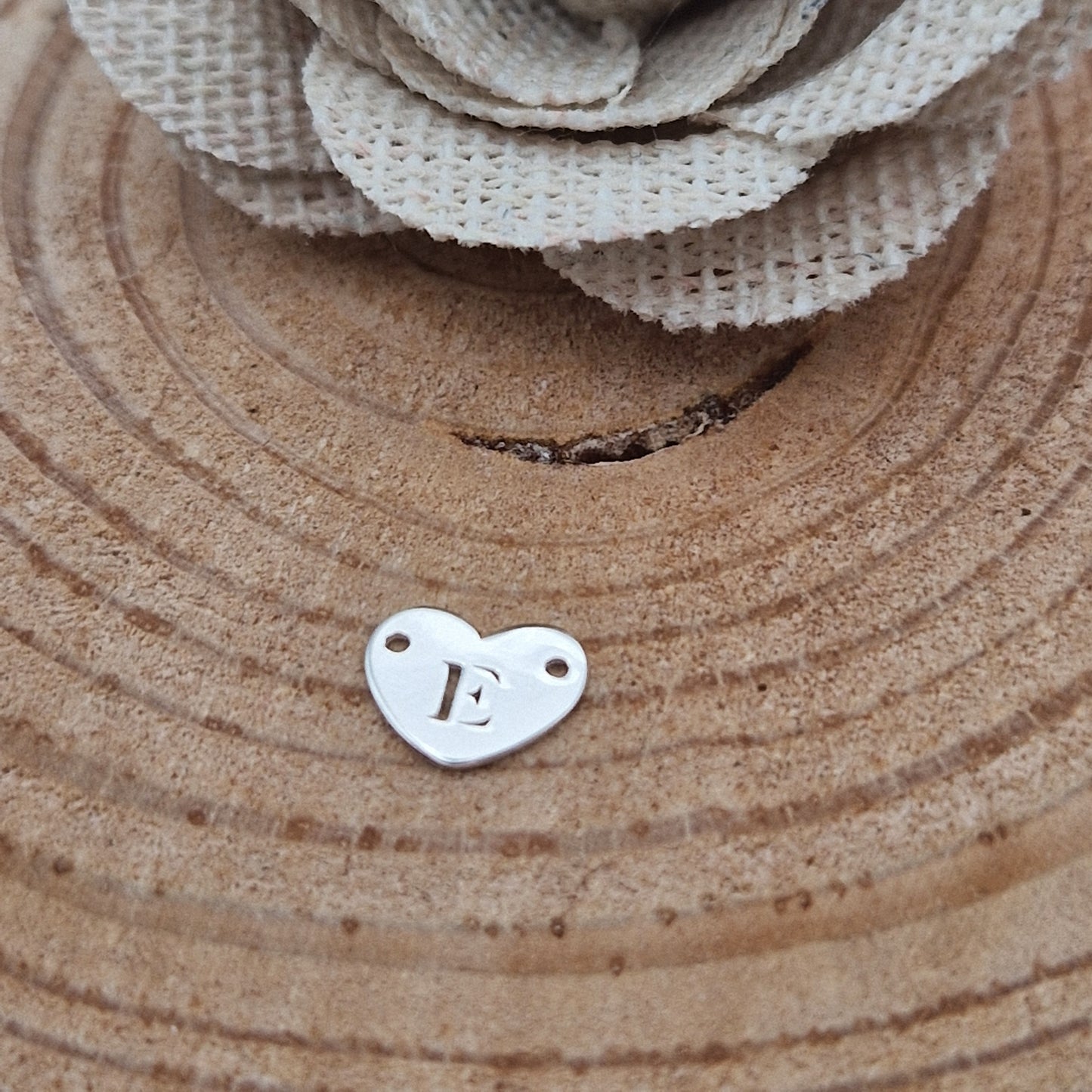 Permanent Jewellery. Alphabet heart shape Connectors. Available in 14kt Gold Filled and 925 Sterling Silver