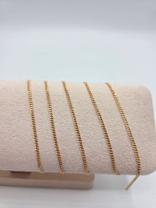 Flat Curb Chain 2mm 14kt Gold Filled - Permanent Jewellery, Uk Supplier