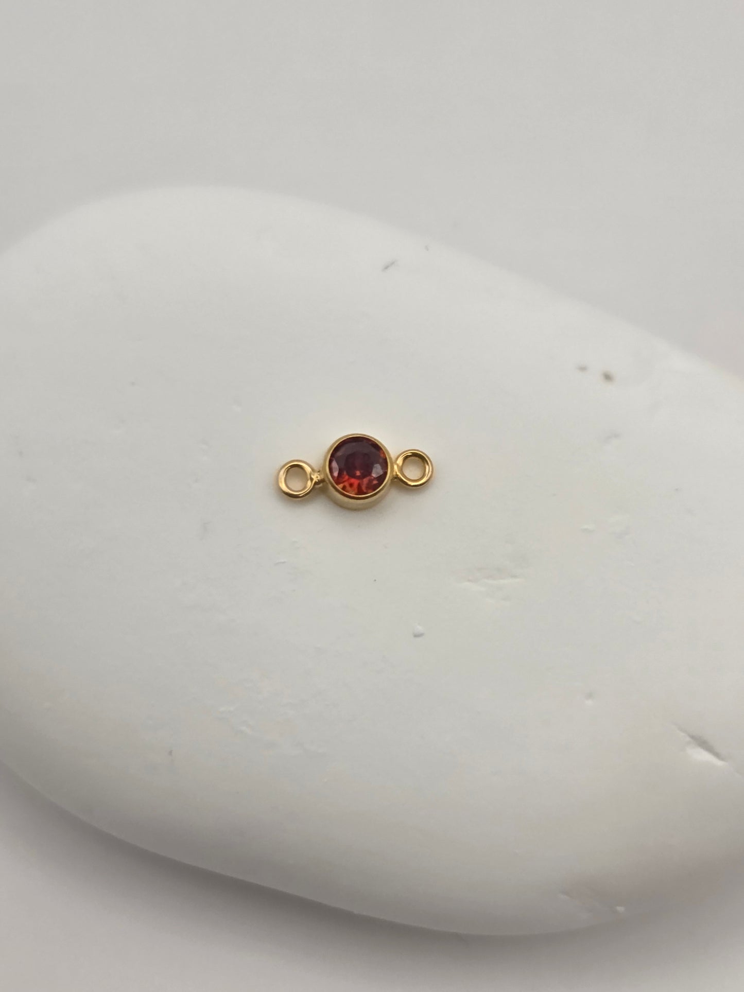 4mm Round Birthstone Connector Charm 14 kt Gold Filled & 925 Sterling Silver