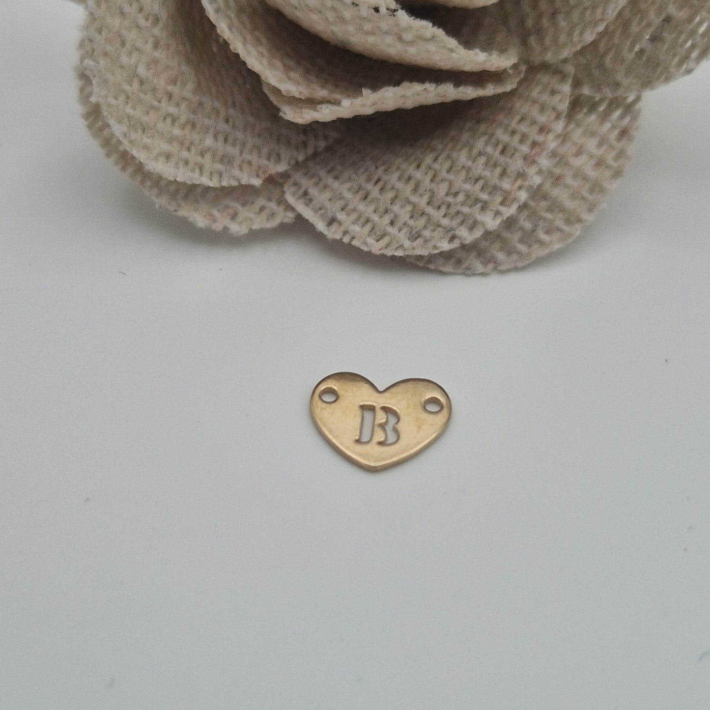 Permanent Jewellery. Alphabet heart shape Connectors. Available in 14kt Gold Filled and 925 Sterling Silver