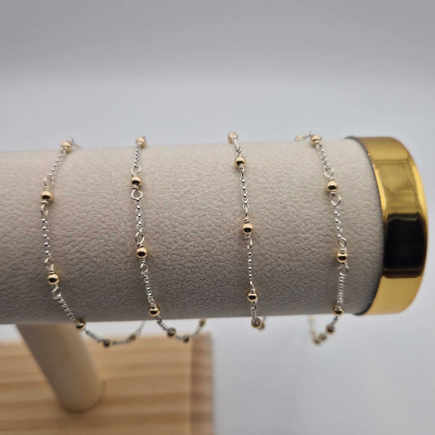 Permanent Jewellery. Satellite chain. 14kt Gold filled and 925 Sterling Silver