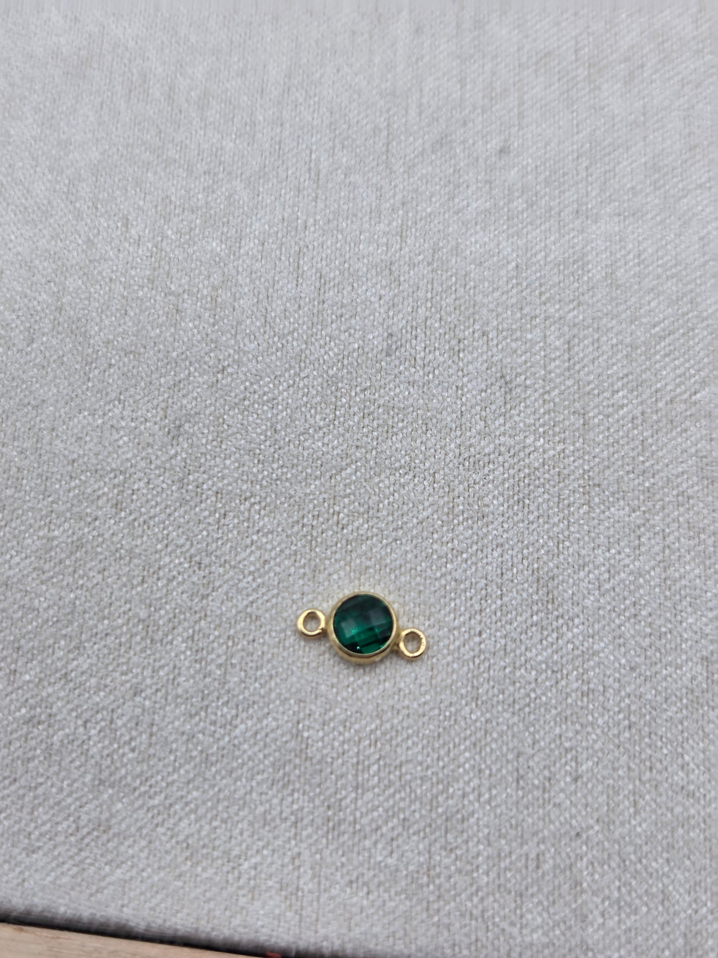 4mm Round Birthstone Connector Charm 14 kt Gold Filled & 925 Sterling Silver