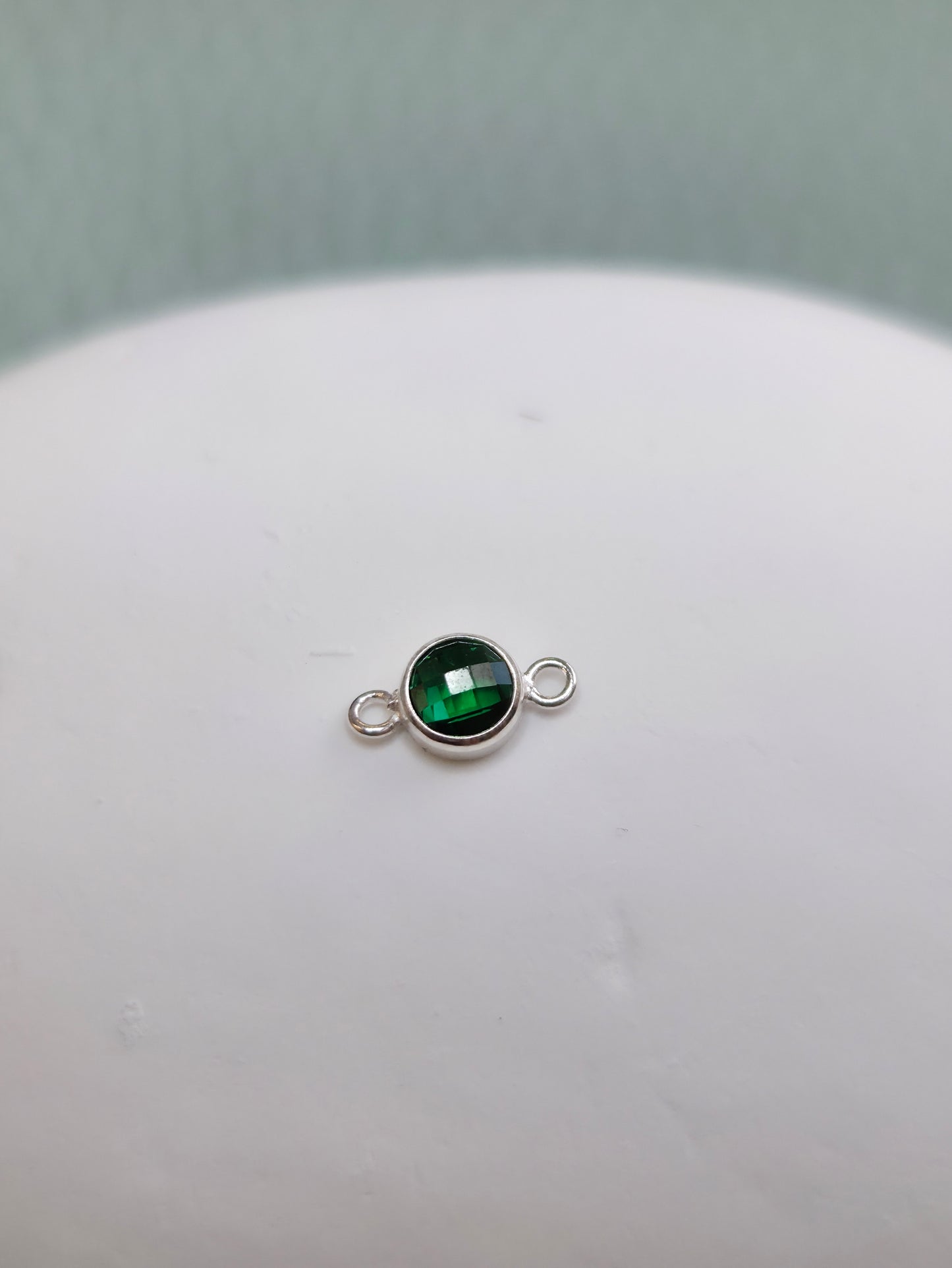 4mm Round Birthstone Connector Charm 14 kt Gold Filled & 925 Sterling Silver