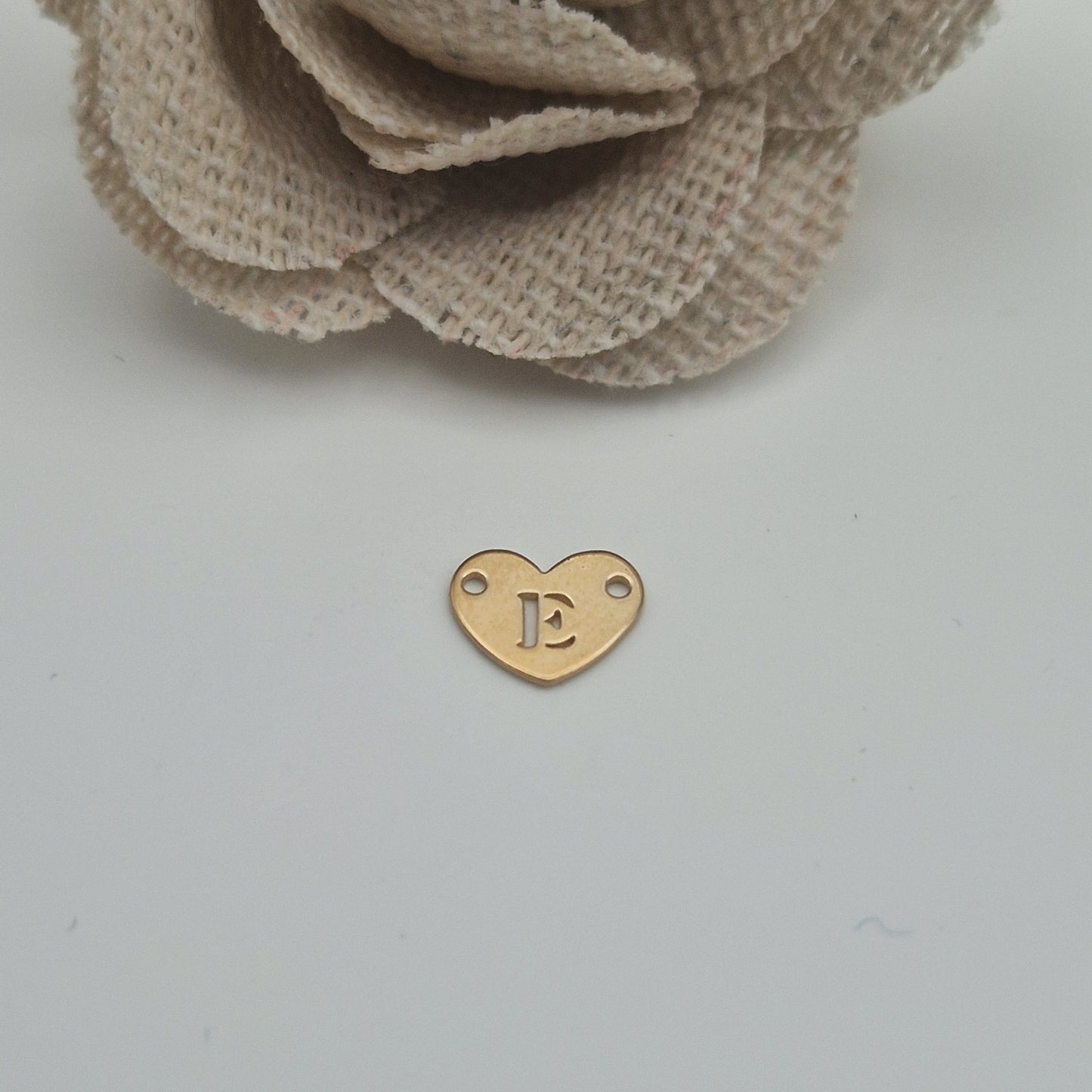 Permanent Jewellery. Alphabet heart shape Connectors. Available in 14kt Gold Filled and 925 Sterling Silver