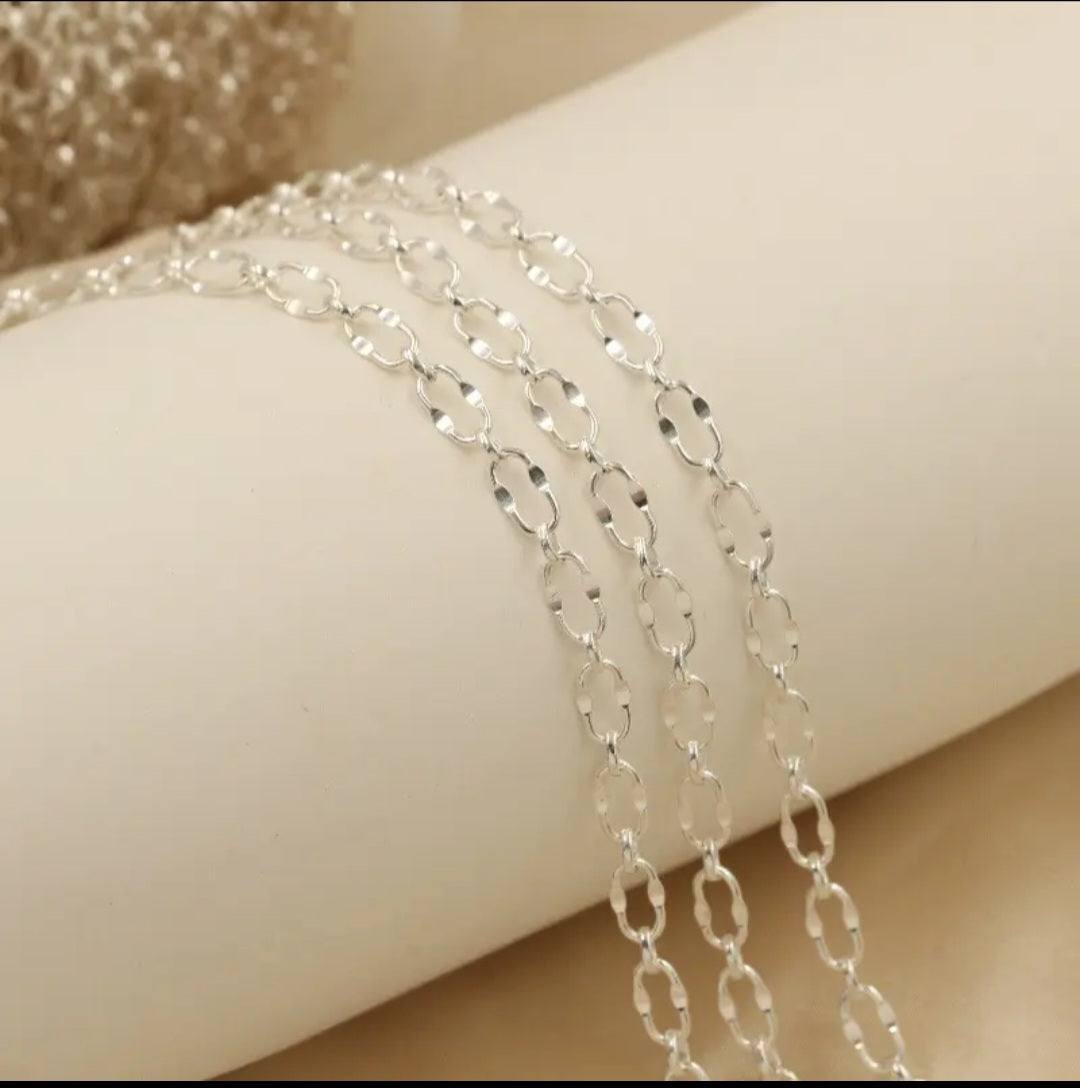 Oval Cloud Lip Chain Sterling Silver 3.6mm