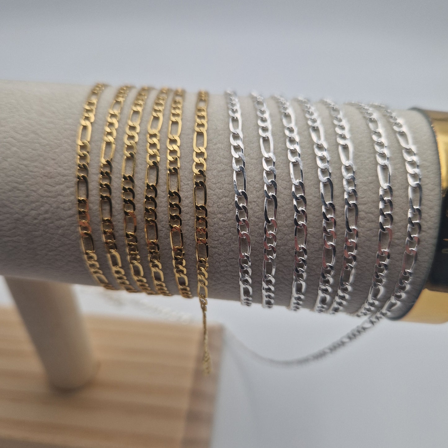 Permanent Jewellery Figaro Chain. 14kt filled gold and 925 Sterling silver