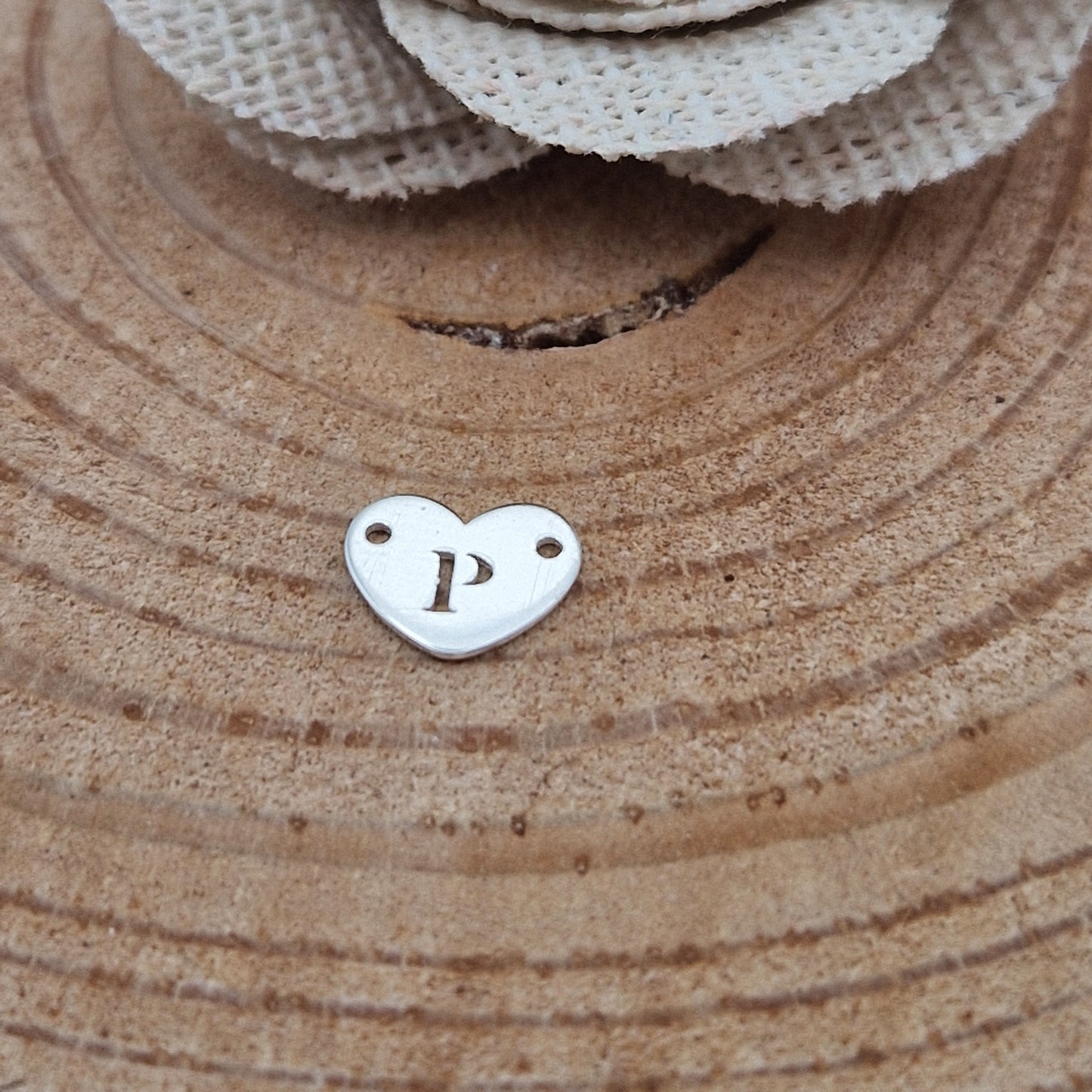 Permanent Jewellery. Alphabet heart shape Connectors. Available in 14kt Gold Filled and 925 Sterling Silver