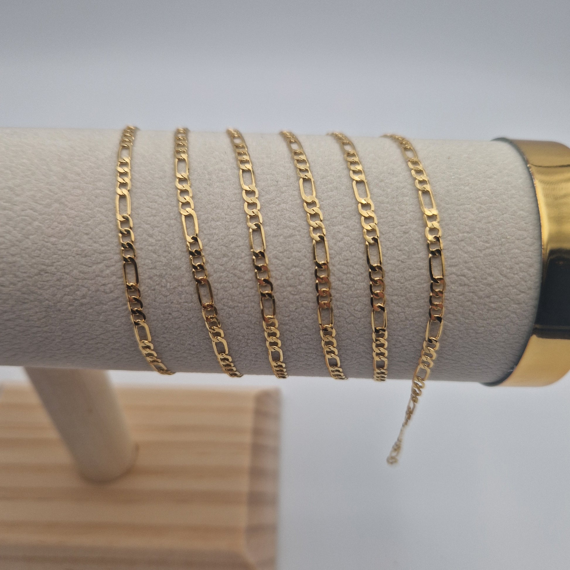 Permanent Jewellery Figaro Chain. 14kt filled gold and 925 Sterling silver