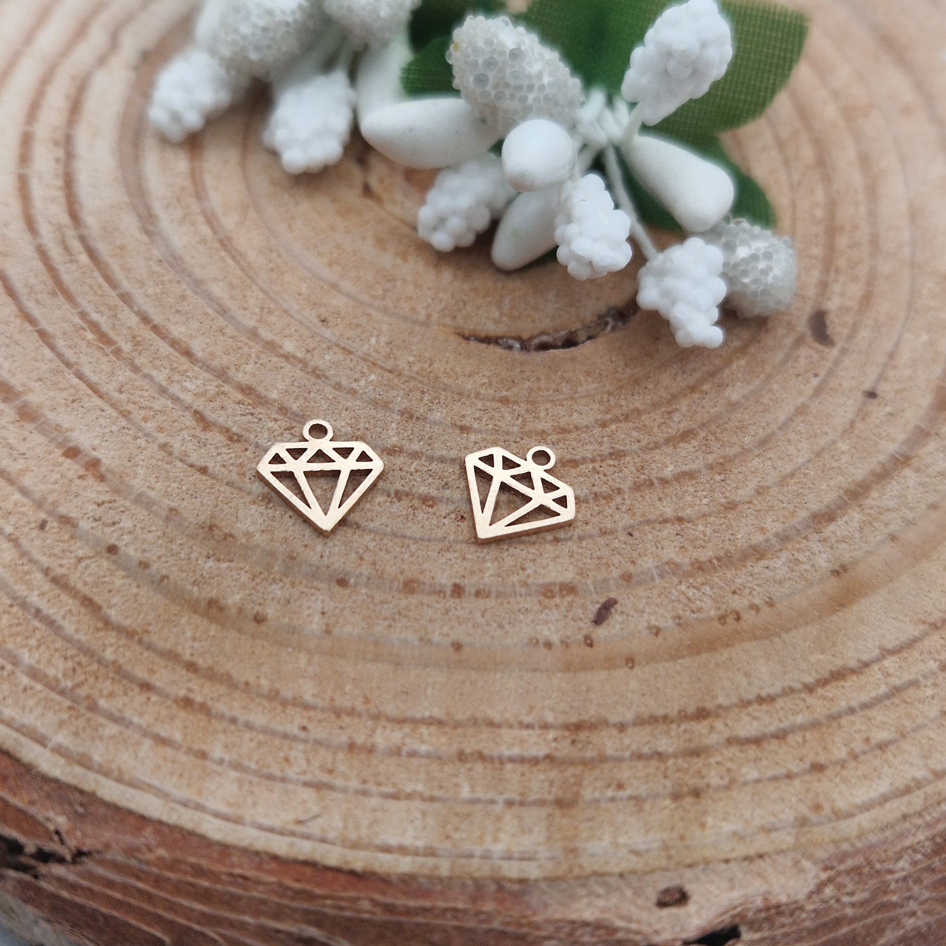 Permenant Jewellery Diamond Charm, 14kt Gold Filled and 25 Sterling Silver