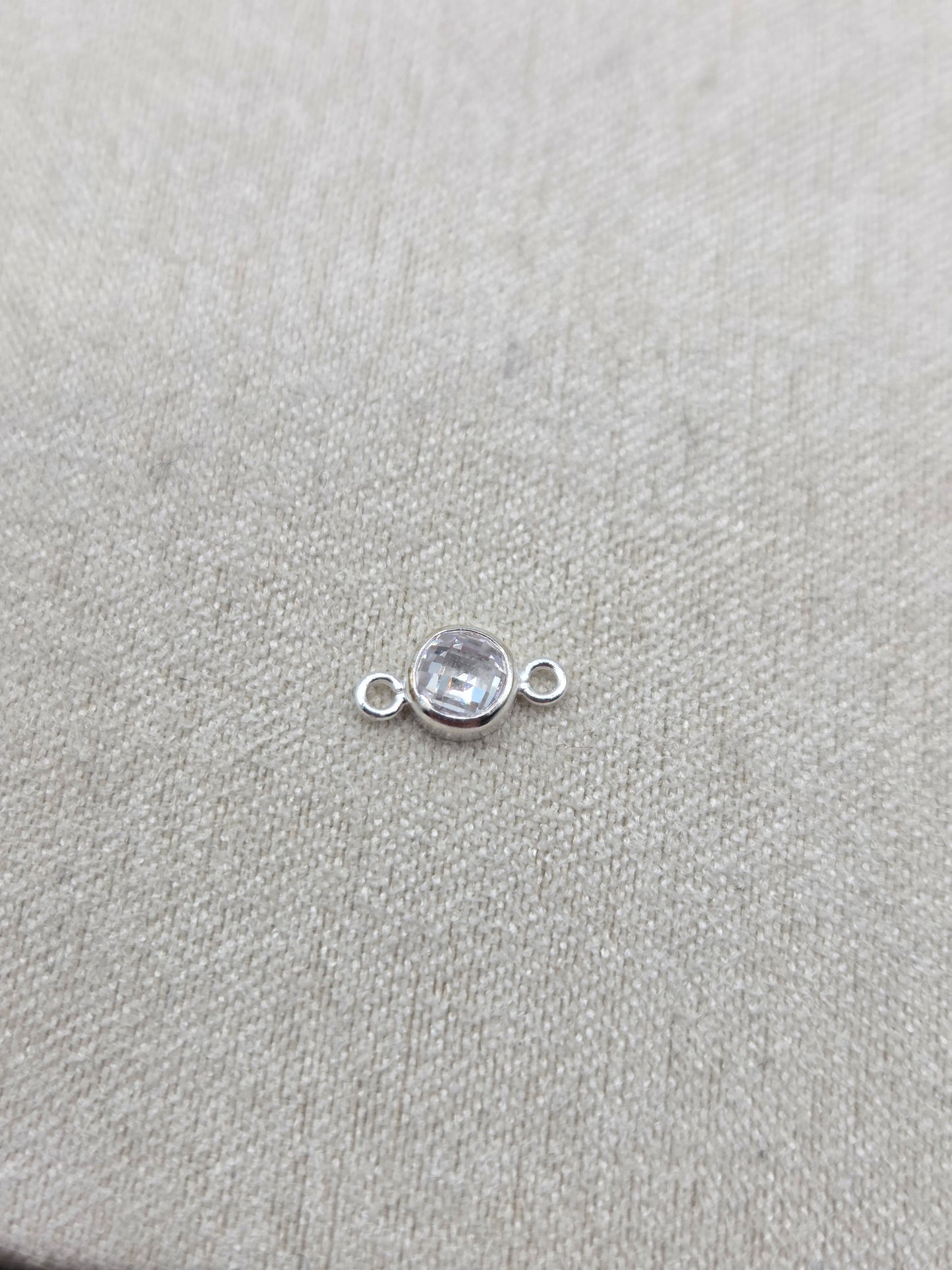 4mm Round Birthstone Connector Charm 14 kt Gold Filled & 925 Sterling Silver