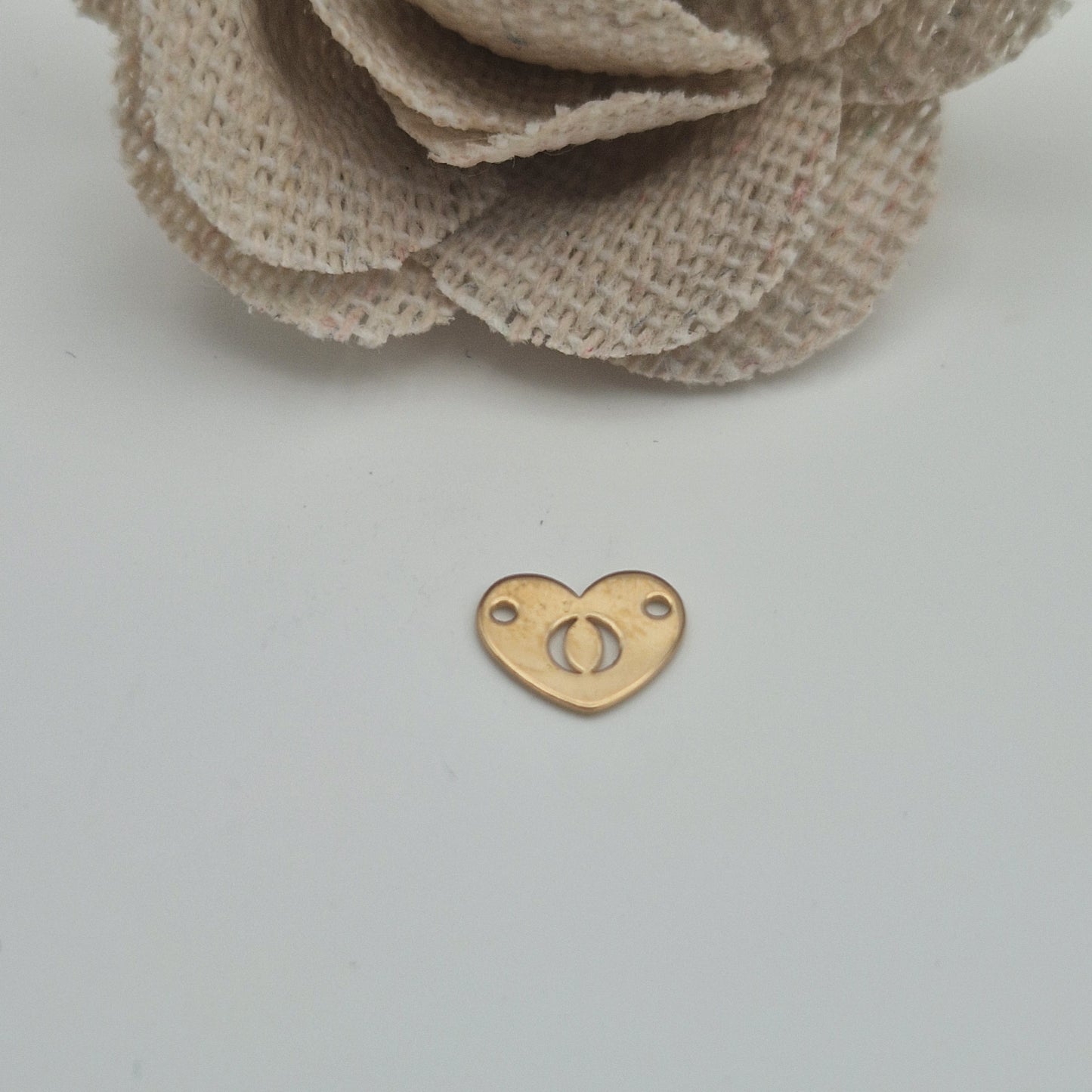 Permanent Jewellery. Alphabet heart shape Connectors. Available in 14kt Gold Filled and 925 Sterling Silver