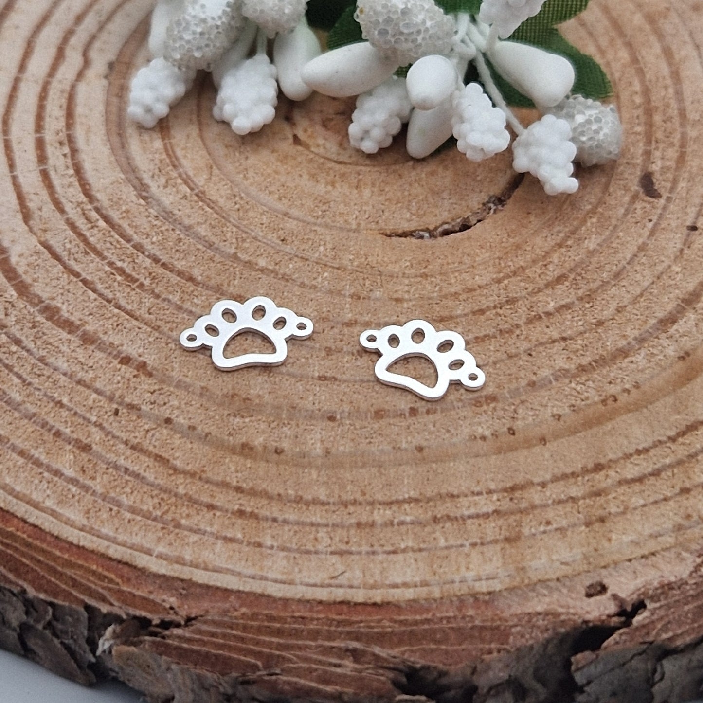 Permanent Jewellery. Paw Print Connector. 14kt gold filled and 925 sterling silver