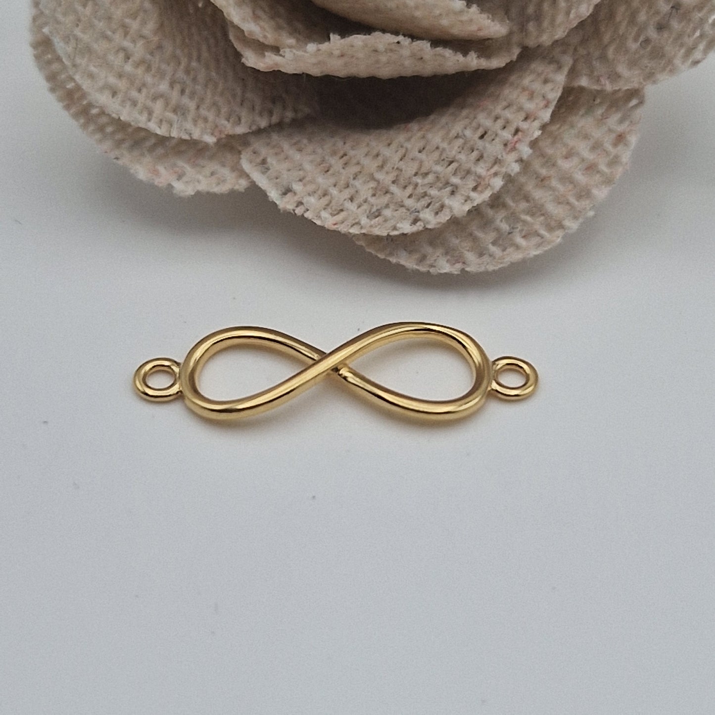 Permenant Jewellery Infinity Symbol Connector Charm, 14kt Gold Filled and 25 Sterling Silver