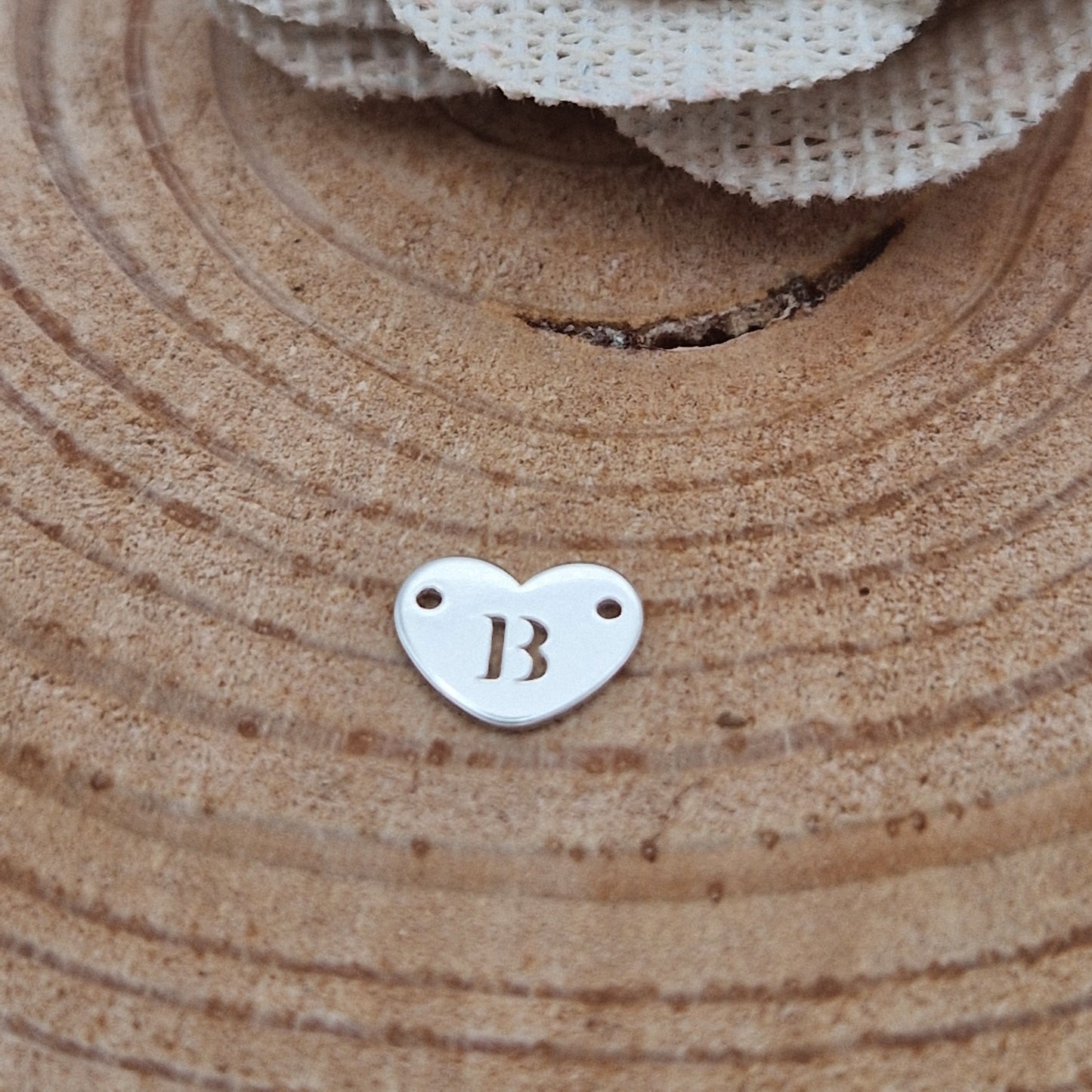 Permanent Jewellery. Alphabet heart shape Connectors. Available in 14kt Gold Filled and 925 Sterling Silver