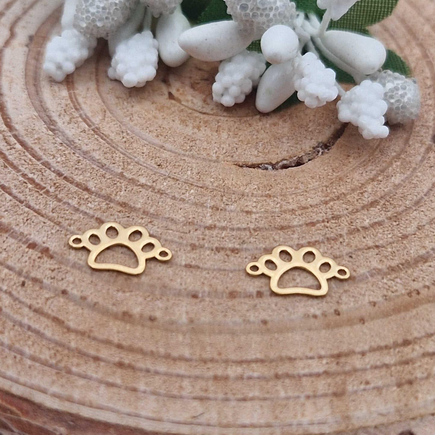 Permanent Jewellery. Paw Print Connector. 14kt gold filled and 925 sterling silver