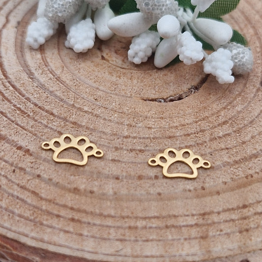 Permanent Jewellery. Paw Print Connector. 14kt gold filled and 925 sterling silver
