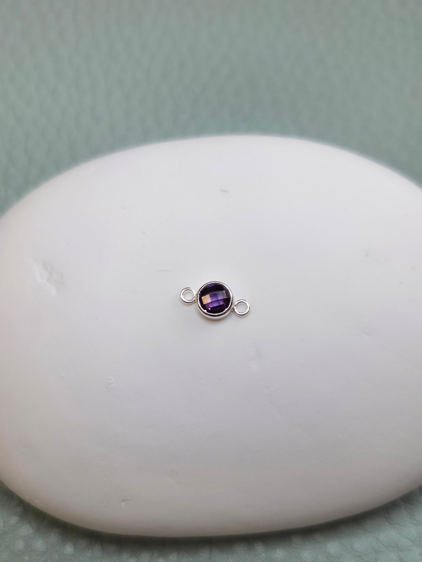 4mm Round Birthstone Connector Charm 14 kt Gold Filled & 925 Sterling Silver