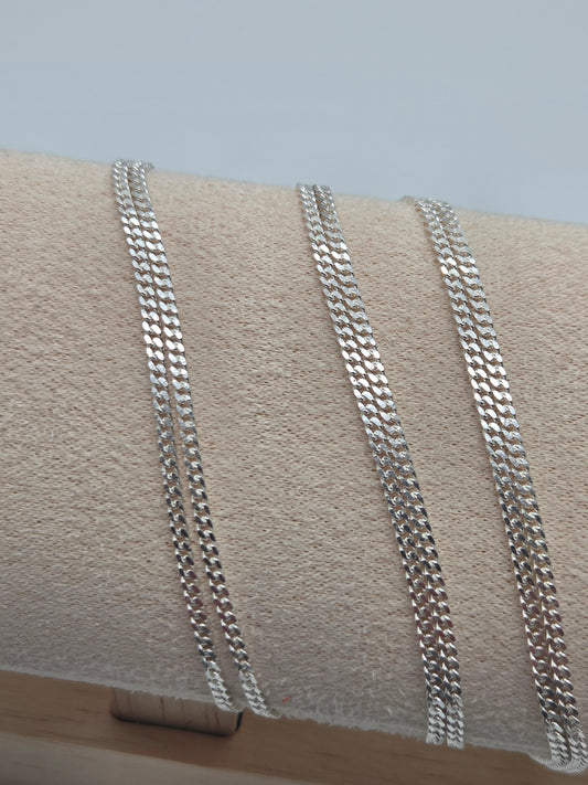 Flat Curb Chain 2mm 925 Sterling Silver - Permanent Jewellery - Uk Supplier