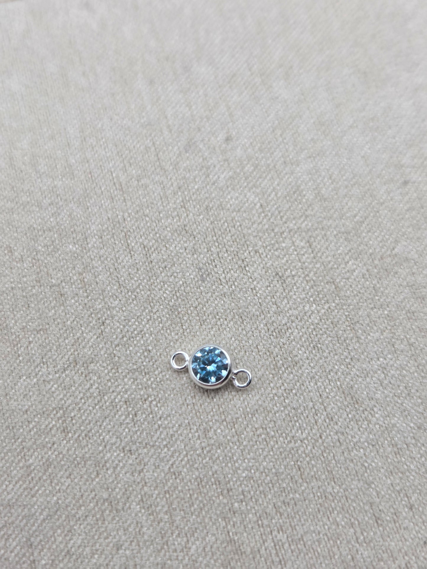 4mm Round Birthstone Connector Charm 14 kt Gold Filled & 925 Sterling Silver