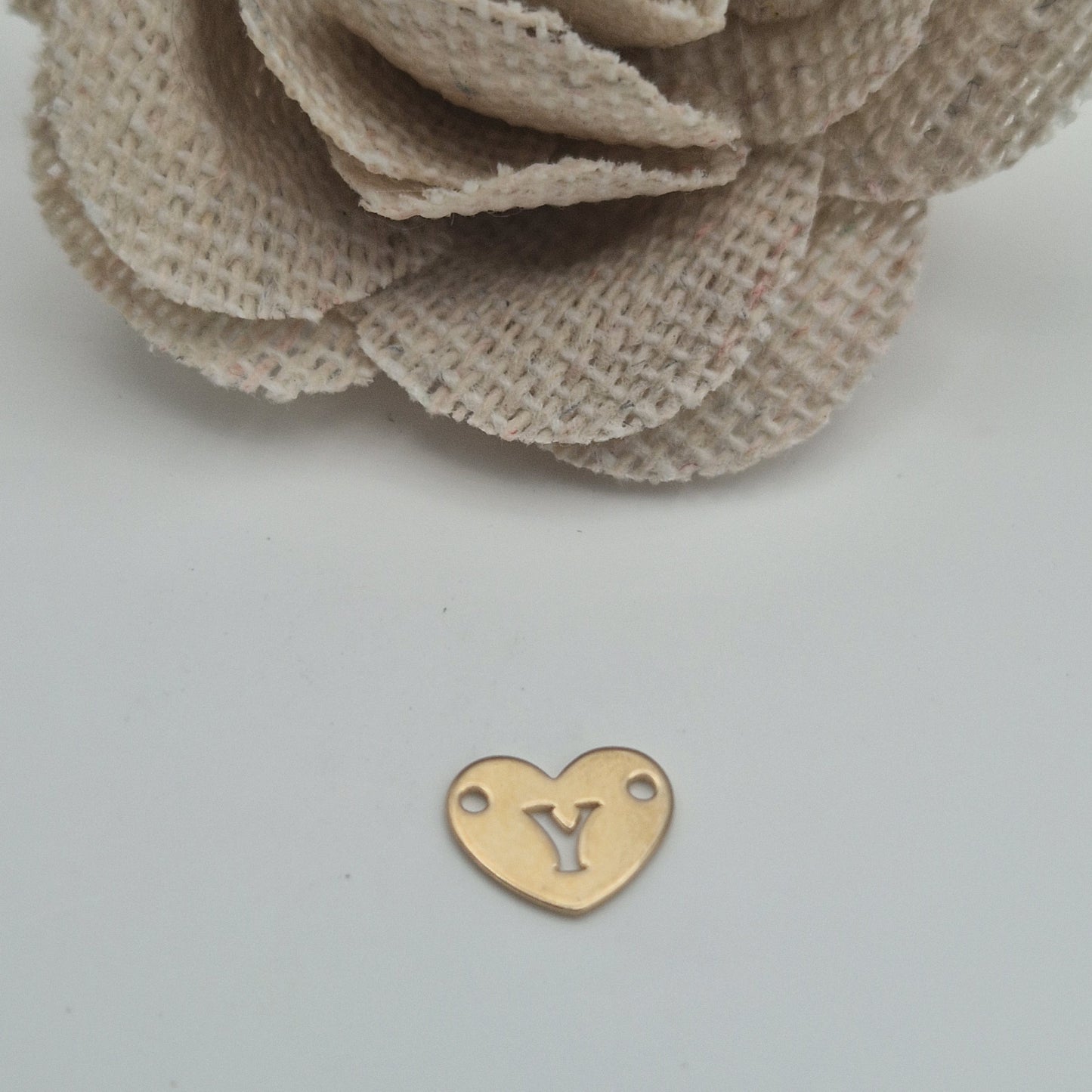 Permanent Jewellery. Alphabet heart shape Connectors. Available in 14kt Gold Filled and 925 Sterling Silver