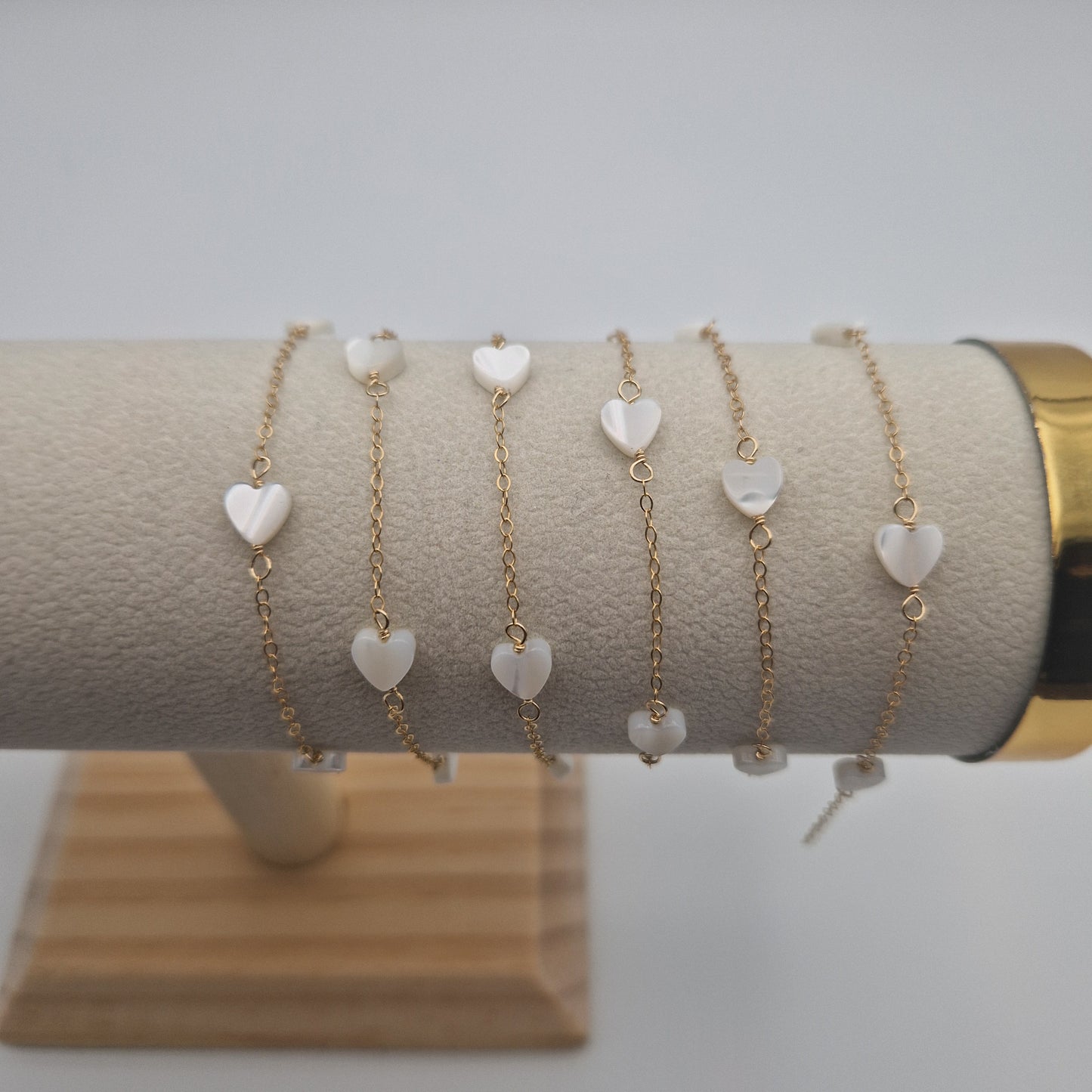 Permanent Jewellery. Shell Heart on chain. 14kt filled gold and 925 Sterling Silver